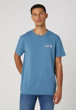 Wrangler Logo Tee - T-Shirt Basic - Captains Blue