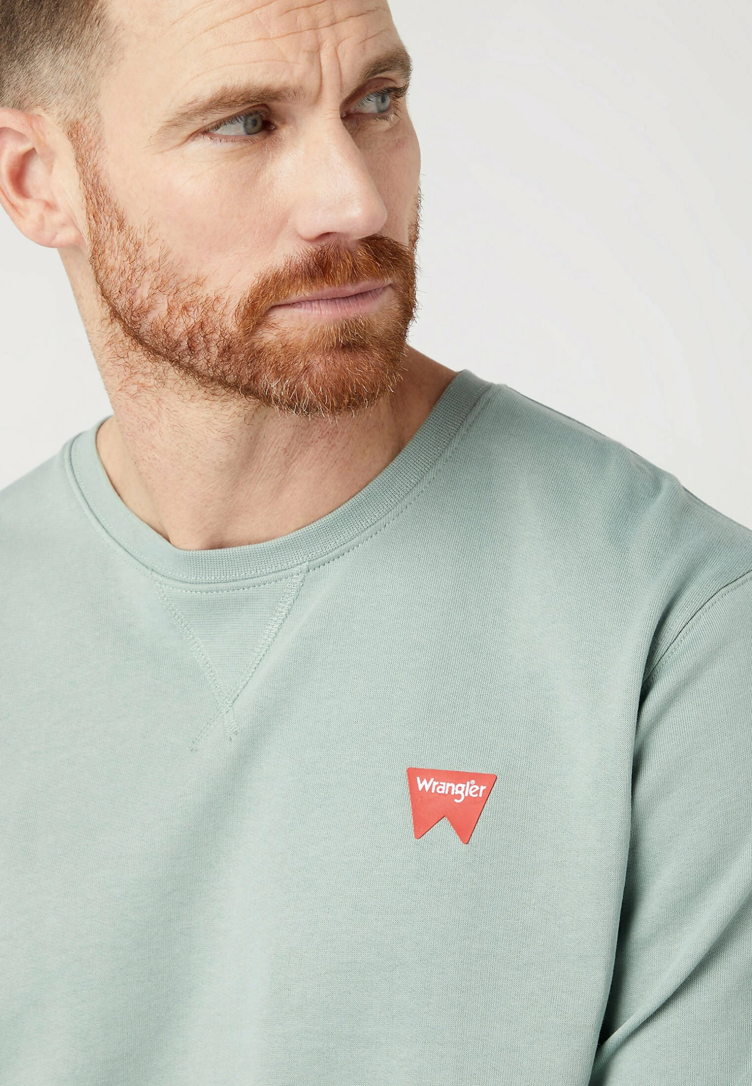 Wrangler Sign Off Crew - Sweater - Green Milieu 6 Wrangler Sign Off Crew - Sweater - Green Milieu - Afbeelding 4