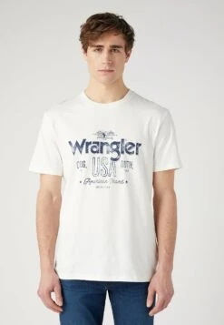 Wrangler Americana Tee - T-Shirt Print - Worn White