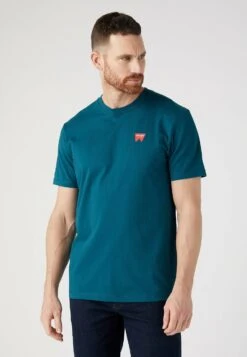 Wrangler Sign Off - T-Shirt Basic - Deep Teal Green
