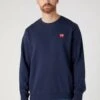 Wrangler Sign Off Crew - Sweater - Real Navy -Wrangler 1172ab5290504de19cbae5628b970a70
