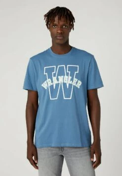 Wrangler Graphic Tee - T-Shirt Print - Captains Blue