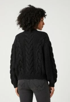 Wrangler Crew Neck Cable Knit​ - Trui - Black -Wrangler 3036d8f42cf54d37829a04baff4a64a6