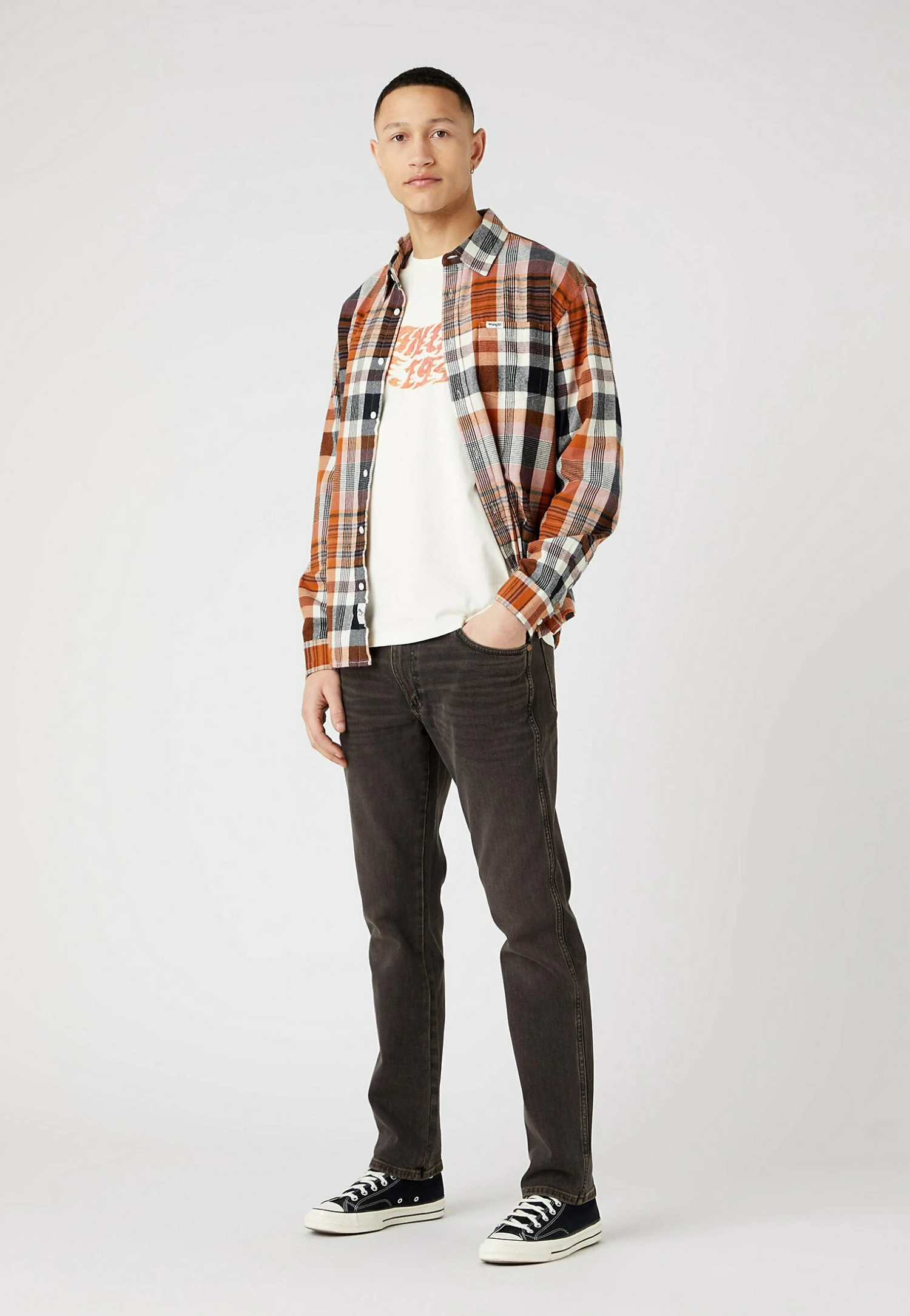 Wrangler Greensboro - Straight Leg Jeans - Black Clay Washed 4 Wrangler Greensboro - Straight Leg Jeans - Black Clay Washed - Afbeelding 2