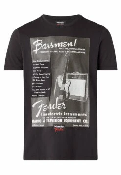Wrangler Bassmen - T-Shirt Print - Faded Black -Wrangler 356f35dbec304673b9cdc7d9d5992f65