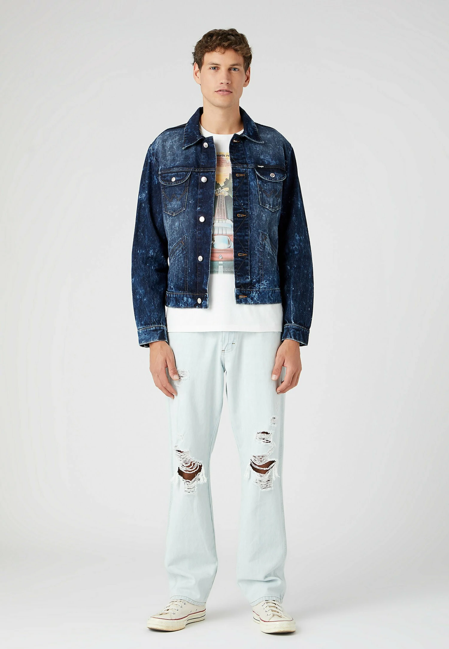 Wrangler Road Machine Tee - T-Shirt Print - Worn White 4 Wrangler Road Machine Tee - T-Shirt Print - Worn White - Afbeelding 2