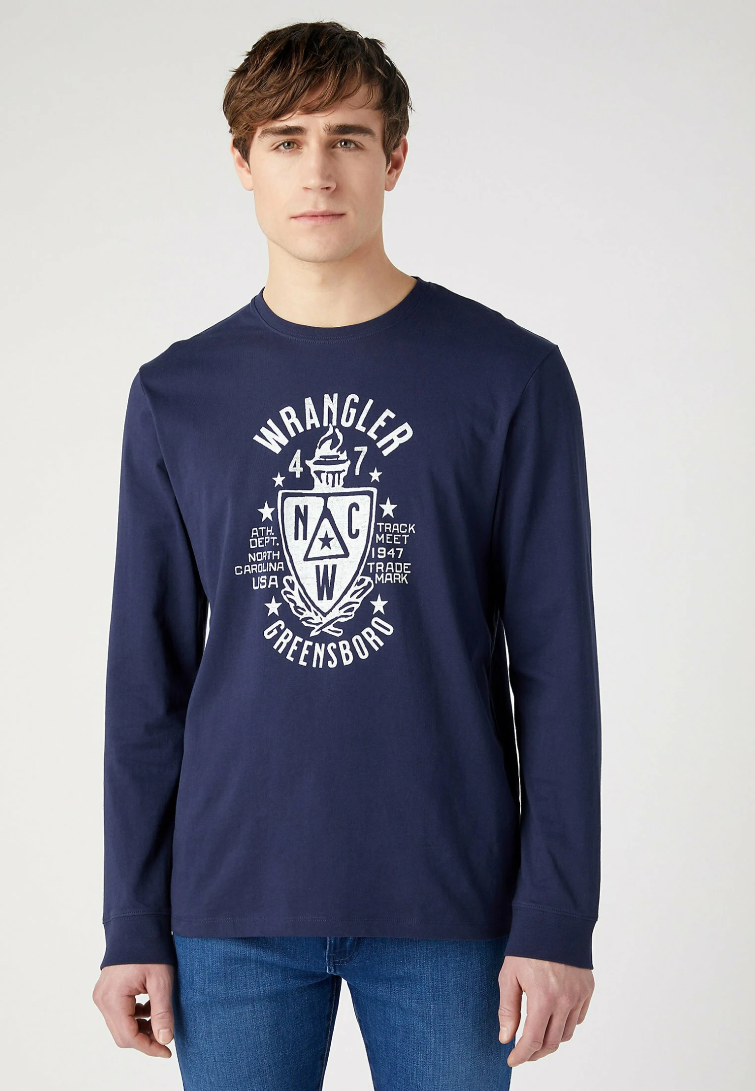 Wrangler Americana - Longsleeve - Navy 3 Wrangler Americana - Longsleeve - Navy