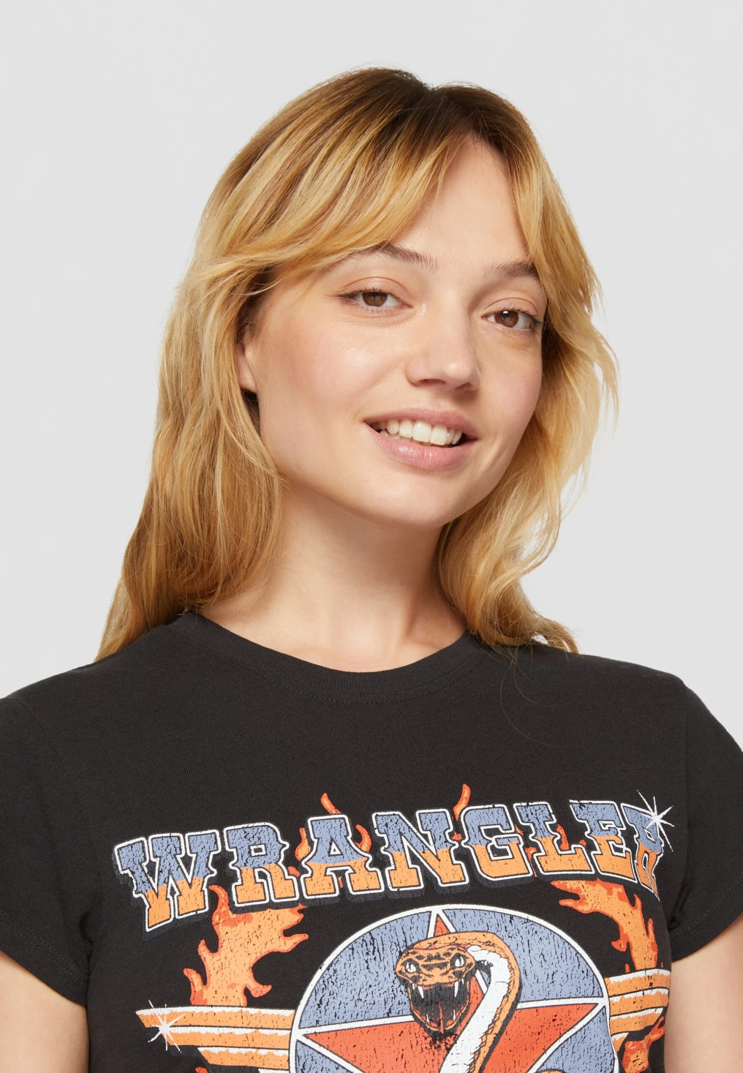 Wrangler Shrunken Band Tee - T-Shirt Print - Faded Black 9 Wrangler Shrunken Band Tee - T-Shirt Print - Faded Black - Afbeelding 7