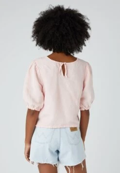 Wrangler Puff Sleeve Shirt - Sweater Met Rits - Rose -Wrangler 3a9bb124f3064b61b5376291def01f80