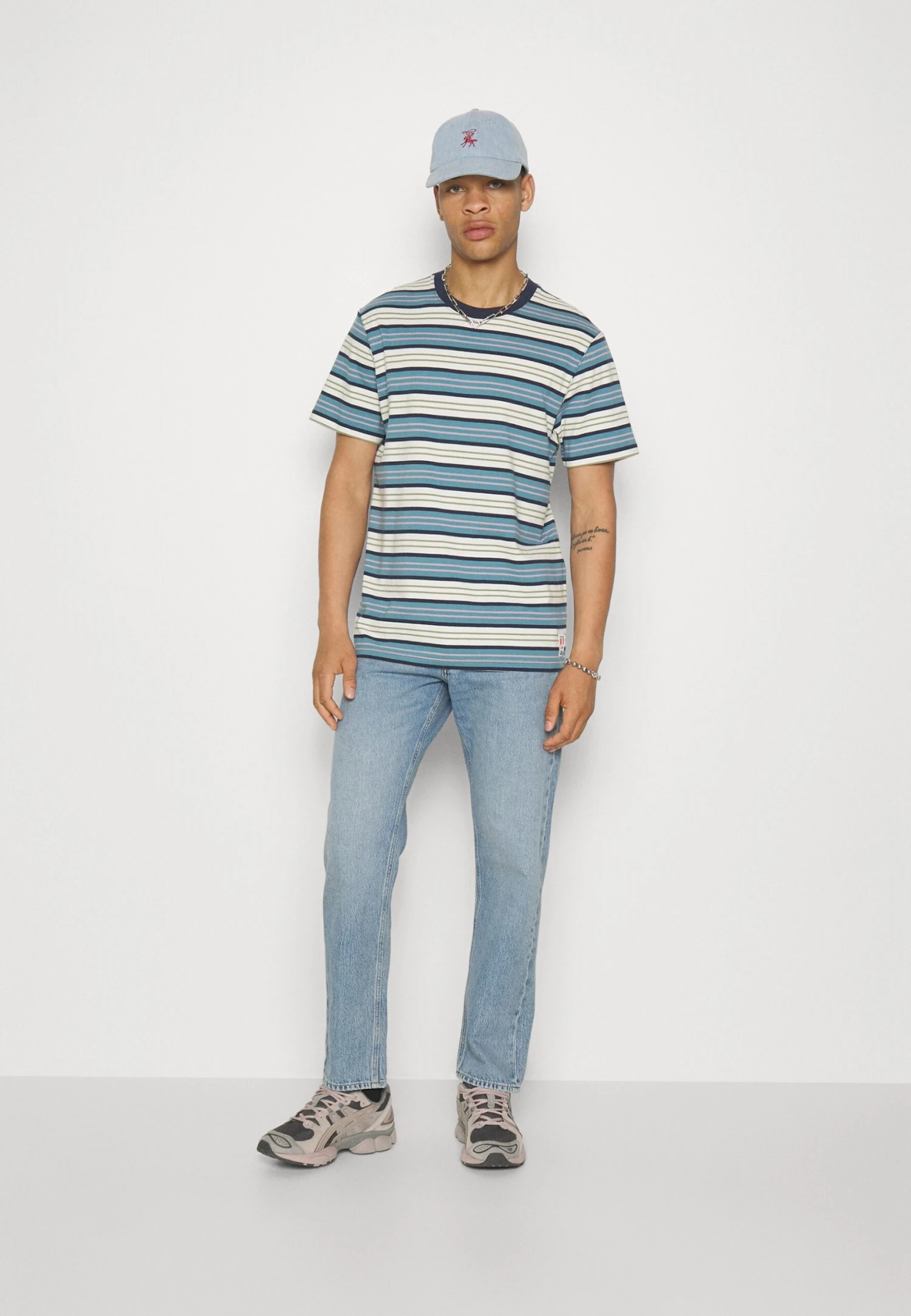 Wrangler Stripe Tee - T-Shirt Print - Pearl Blue 4 Wrangler Stripe Tee - T-Shirt Print - Pearl Blue - Afbeelding 2