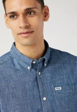 Wrangler Ls 1 Pkt Button Down - Overhemd - Dark Indigo -Wrangler 452a17b6a2c446b3bdb09376f3708a86