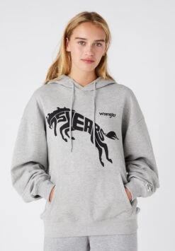 Wrangler 75Th Anni Hoodie - Hoodie - Mid Grey Mel -Wrangler 4f56c185aadf4736a1c31ce0613d06fc