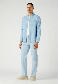 Wrangler Ls 1 Pkt Button Down - Overhemd - Light Indigo -Wrangler 4f7f5b1b30d649fb93062ab8e18ab912