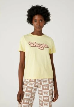 Wrangler Regular Tee - T-Shirt Print - Pale Banana