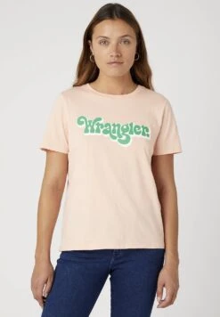 Wrangler Regular Tee - T-Shirt Print - Peach Melba