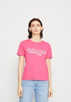 Wrangler Regular Tee - T-Shirt Print - Fuchsia Rose