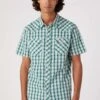 Wrangler Short Sleeve Western- Overhemd - Grün -Wrangler 69c1bdca438b4f9989f2db2a96eba070