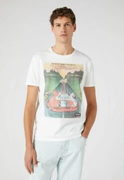 Wrangler Road Machine Tee - T-Shirt Print - Worn White