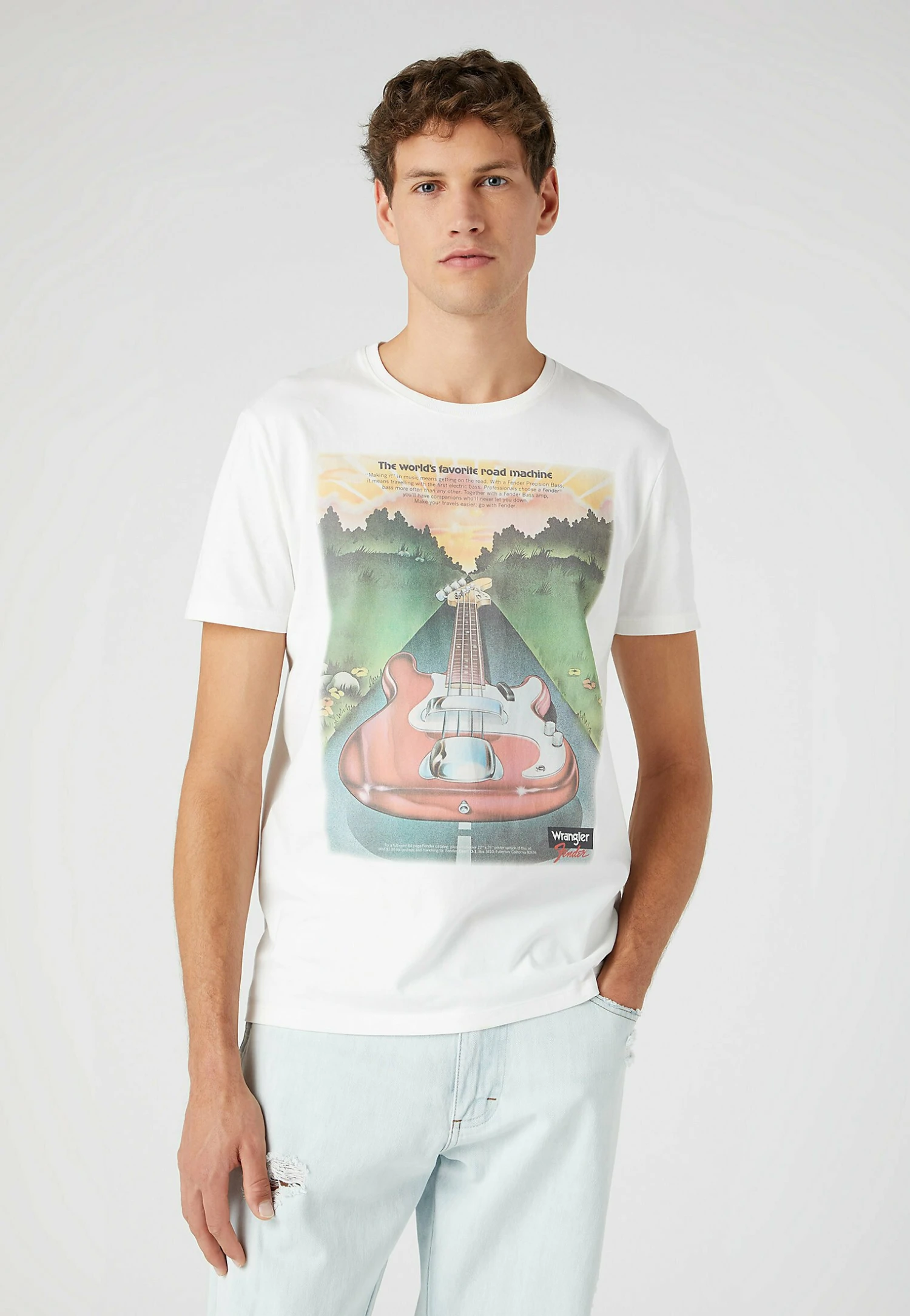 Wrangler Road Machine Tee - T-Shirt Print - Worn White 3 Wrangler Road Machine Tee - T-Shirt Print - Worn White