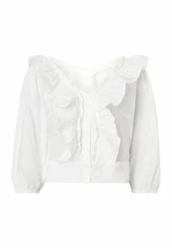 Wrangler Western Frill- Blouse - Worn White -Wrangler 6aae00dd52124e2fa9d8840fd4ab1352
