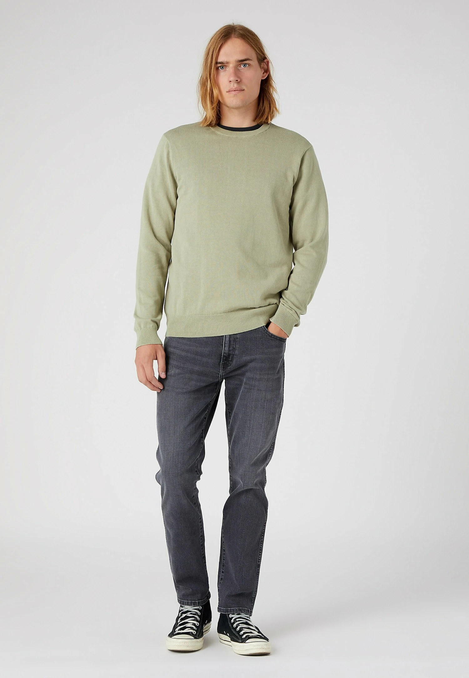 Wrangler Crewneck - Trui - Tea Leaf 4 Wrangler Crewneck - Trui - Tea Leaf - Afbeelding 2