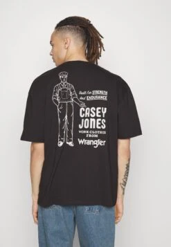 Wrangler Casey Jones Graphic Tee - T-Shirt Print - Faded Black -Wrangler 7840594eb85a42c1b02940a2e47db1da