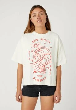 Wrangler Loose - T-Shirt Print - Natural Ecru