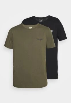 Wrangler Logo Tee 2 Pack - T-Shirt Basic - Dusty Olive -Wrangler 802acc50bcc947309737a89bb8a950f0