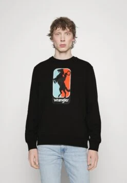 Wrangler Logo Crew- Sweater - Faded Black