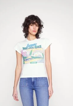 Wrangler Shrunken Band Tee - T-Shirt Print - Worn White
