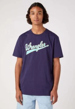 Wrangler Branded- T-Shirt Print - Blau