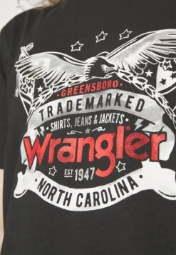 Wrangler Americana Tee - T-Shirt Print - Faded Black -Wrangler 8e0fe9cdb7cc4a8a87beedbbf199b0bd