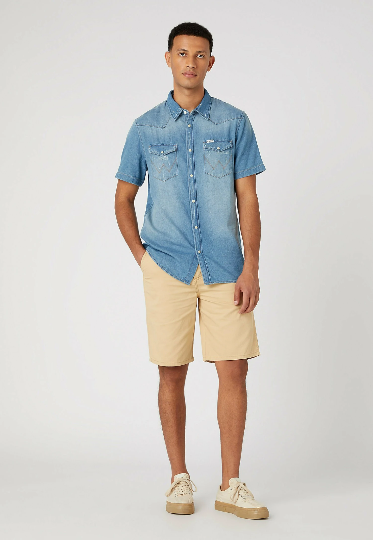 Wrangler Casey - Jeansshort - Taos Taupe 4 Wrangler Casey - Jeansshort - Taos Taupe - Afbeelding 2