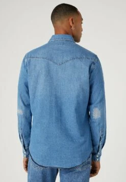 Wrangler Heritage - Overhemd - Authentic Blue -Wrangler 97545d0e0855420c808c26c0154043a4