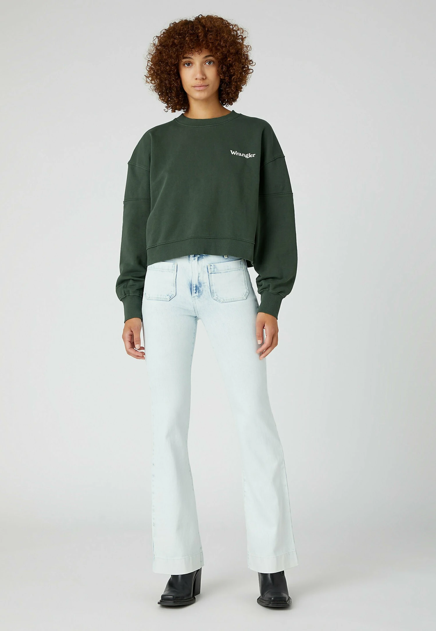 Wrangler Puffy Crew - Sweater - Thyme 4 Wrangler Puffy Crew - Sweater - Thyme - Afbeelding 2