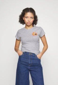 Wrangler Shrunken Band Tee - T-Shirt Print - Light Grey