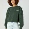 Wrangler Puffy Crew - Sweater - Thyme -Wrangler a8d1a3f21ff440398e3b9dc57a3841ed