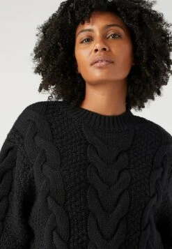 Wrangler Crew Neck Cable Knit​ - Trui - Black -Wrangler a98da25e12704e92a51762f8d4081676