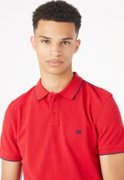 Wrangler Tipped With Logo - Poloshirt - Red -Wrangler ac6782a3f30342eebc1a2c24c7075616