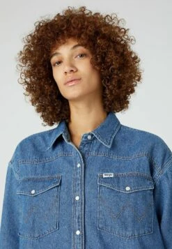 Wrangler Jumbo - Overhemdblouse - Mid Stonewash -Wrangler b300a8b89b9a4804baf5712c81ff8c92