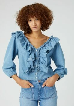 Wrangler Western Frill - Overhemdblouse - Light Stonewash