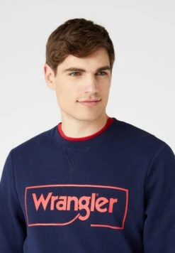 Wrangler Frame Logo Sws - Longsleeve - Navy -Wrangler b69fe536e1fd4e02b580a8c791be0242