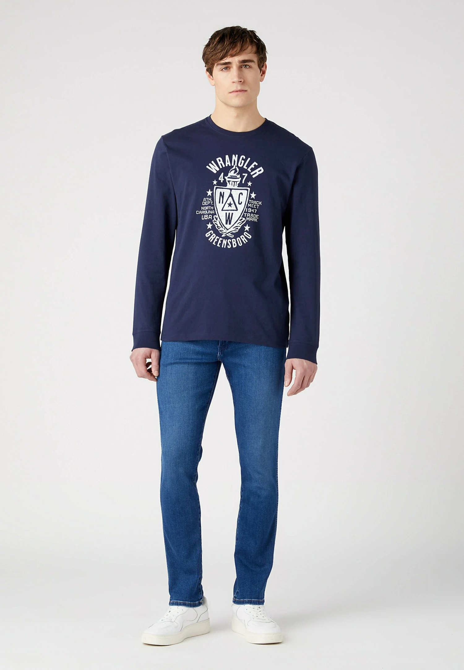 Wrangler Americana - Longsleeve - Navy 4 Wrangler Americana - Longsleeve - Navy - Afbeelding 2