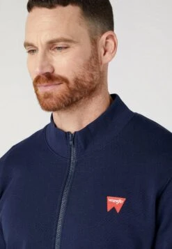 Wrangler Funnel Neck Zip - Sweater Met Rits - Real Navy -Wrangler c90268674db84a3eb0bc64497e394df0
