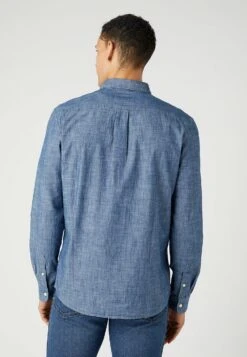 Wrangler Ls 1 Pkt Button Down - Overhemd - Dark Indigo -Wrangler cb108c756330433fa15a29abf8c62a12