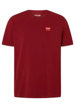 Wrangler Sign Off Tee - T-Shirt Basic - Rhubarb Red -Wrangler cd7d581a020c4625bd1407f3eab517fc