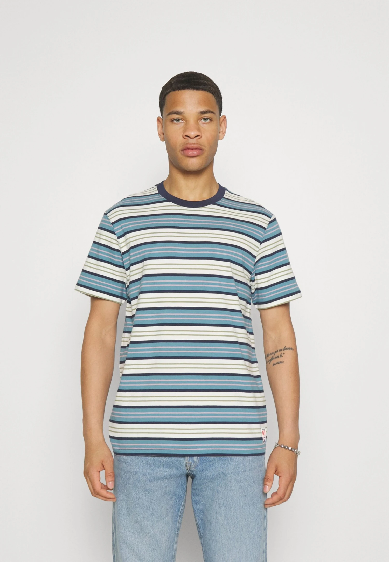 Wrangler Stripe Tee - T-Shirt Print - Pearl Blue 3 Wrangler Stripe Tee - T-Shirt Print - Pearl Blue