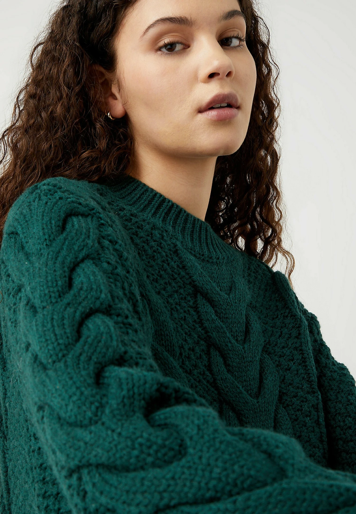 Wrangler Crew Neck Cable Knit - Trui - Dark Matcha 6 Wrangler Crew Neck Cable Knit - Trui - Dark Matcha - Afbeelding 4