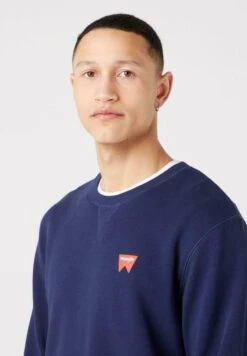 Wrangler Sign Off Crew - Sweater - Navy -Wrangler dcfec86d7d9a4f738780759d3c5feee2