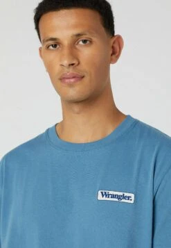 Wrangler Logo Tee - T-Shirt Basic - Captains Blue -Wrangler e4068337f1bc47c980605cd8572e2593